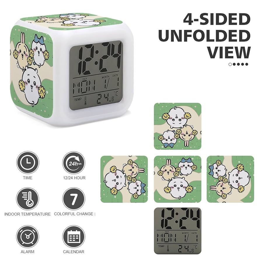 Amazon.co.jp: ちいかわ- 目覚まし時計光沢のある時計温度